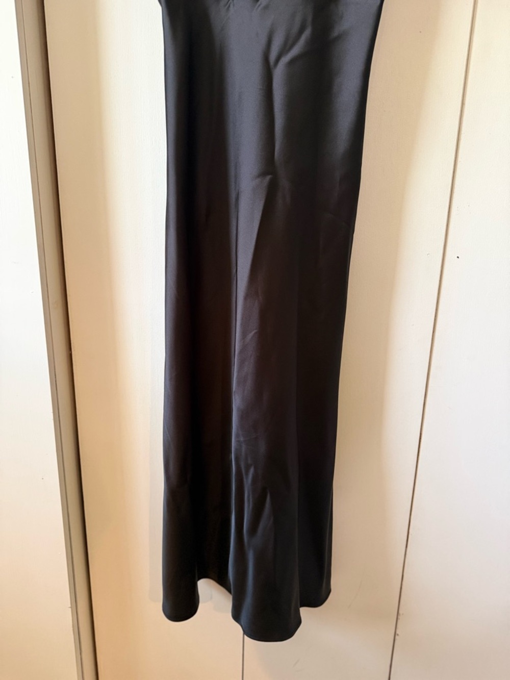 NEW Zara Black Satin Effect V-Neck Midi Slip Dress Size M Puff sleeves - Picture 13 of 13